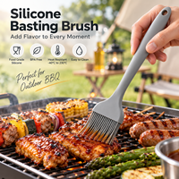 Pinceau de cuisine en silicone de qualité alimentaire, résistant à la chaleur, pour barbecue, pâtisserie et cuisson