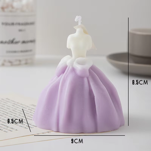 Vente flash - Bougie parfumée créative en forme de robe de princesse 3D, bougie parfumée romantique pour la Saint-<span class=keywords><strong>Valentin</strong></span>, décoration de mariage - Product Image 3