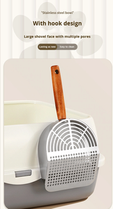 Grande <span class=keywords><strong>pelle</strong></span> à litière pour chat en acier inoxydable vendue à chaud pour <span class=keywords><strong>Amazon</strong></span> outil de nettoyage de chat transfrontalier écologique - Product Image 5