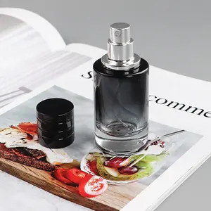Parfum en verre coloré bouteille séparée 30ml cylindrique fond épais vaporisateur couleur verre bouteille vide vis vaporisateur bouteille de parfum