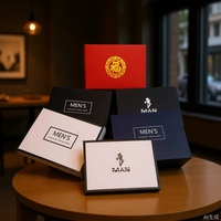 Cajas de Regalo Plegables de Papel con Tapa Blanca y Negra en Stock, Cajas de Embalaje para Ropa Interior Masculina, Personalizables al por Mayor