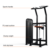 Máquina de Asistencia para Dominadas y Flexiones con Tubo Ovalado, Peso Seleccionable, Directo de Fábrica, Estación de Dominadas y Flexiones para Gimnasio Comercial, Entrenamiento Asistido