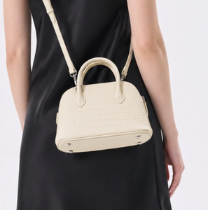 Sac à bandoulière blanc à motif crocodile en similicuir avec poignée supérieure, sac à main bandoulière pour les voyages quotidiens - Product Image 5