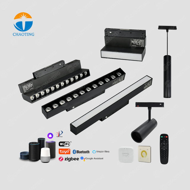 Factory Price Adjustable LED Track Light CRI 95 LED Magnetic Smart Modern Showroom Lighting Magnet Rail Spotlight 6W 12W 18W 24W