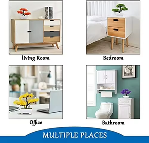 Mini bonsaï artificiel fait à la main pour la <span class=keywords><strong>d</strong></span>écoration extérieure de la maison ou du bureau Vert avec pot de ciment en plastique Caractéristique de Noël Faux - Product Image 5