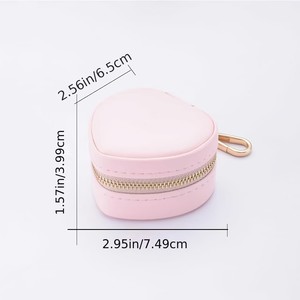 Estuche de Viaje para Joyas en Forma de Corazón, Caja de Joyería con Forma de Corazón, Porta Anillos, Llavero - Product Image 3