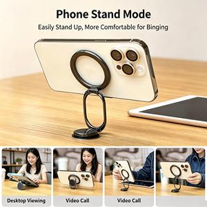 Soporte Magnético Universal Plegable de Doble Cara para Teléfono Celular, Anillo Metálico para <span class=keywords><strong>Auto</strong></span>, Portátil, con Logotipo Personalizado, para Uso en <span class=keywords><strong>Auto</strong></span> y Escritorio - Product Image 3