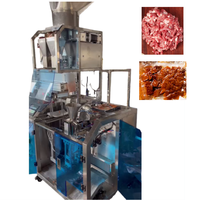 Máquina de envasado al vacío Doypack de doble tornillo sin fin para bolsas preformadas, para alimentos cociados pegajosos, pollo en cubos, carne picada, carne de res en trozos y alimento para mascotas