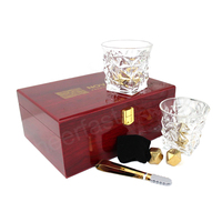 Cadeau pour la fête des pères, ensemble de pierres à whisky et verres en forme d'octaèdre, cubes de glace réutilisables en acier inoxydable en forme de diamant, pierres à whisky