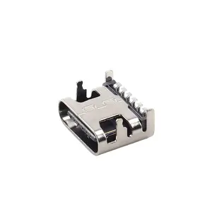 FACTORY direct sale TYPE-C Female 6 pin usb connector for charging plug and jack