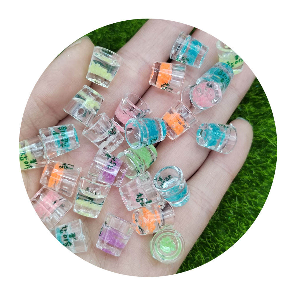 Kawaii Mini Drink Bottle Resin Charms DIY Crafts