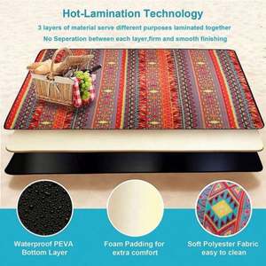 Alfombra de Picnic Plegable Impermeable de Poliéster y Algodón de Estilo Bohemio, Diseño Personalizado, para Acampar al Aire Libre, Playa o Jardín - Product Image 5