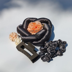 Custom Logo Silk Satin Heatless Curls Roller Kit Wave Curling Rod Headband Set Mulberry Silk Heatless Hair Curler - Product Image 3