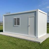 Casa Contenedor Prefabricada Transpirable de 20 pies, Dormitorio de Dos Pisos para Obra, Casa Modular Desmontable con Panel Sándwich
