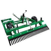 Râteau de manège pour ATV/UTV à remorquer, 5 pieds, avec lame de décapage robuste et roues pour le nivellement du sol sur allées gravillonnées