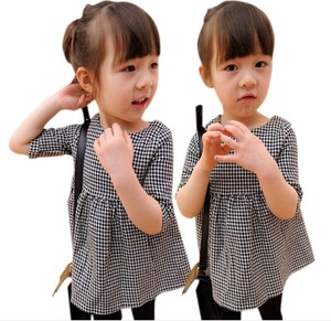 Vêtements exclusifs pour enfants, robe de poupée à carreaux pied-de-poule pour filles - Product Image 1