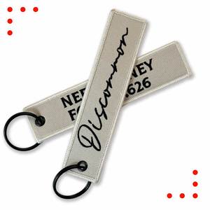 Cheap Price <b>Customize</b> Personal Logo Woven Embroidered Durable Fabric <b>Key</b> Chains for Promotional Keychain - Product Image 4
