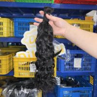 Cheveux indiens vierges en gros pour machine à tresser, extensions de cheveux ondulés à double trame