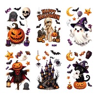 Autocollants de fenêtre en vinyle 3D autocollants personnalisés ECO pour Halloween, décalcomanies pour vitrine de magasin