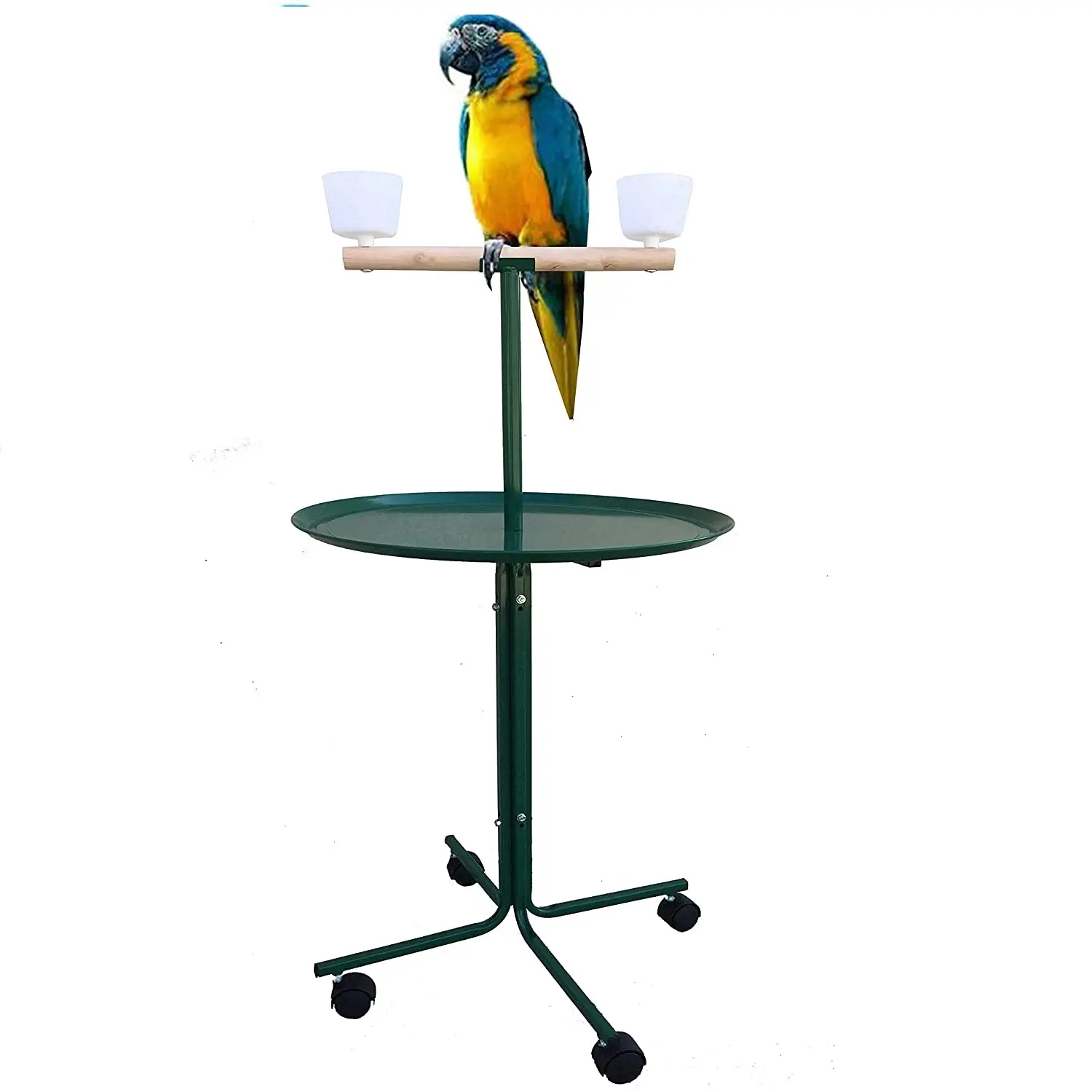 Jaula de madera africana para mascotas, soporte para cuenco de juegos de hámster, perca, Base de Metal, producto de entrenamiento