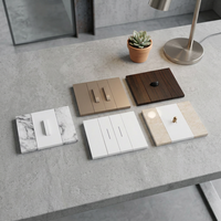Interruptor de Pared Europeo de Mármol Blanco, Marco Modular con Interruptor de Palanca de Bronce, Estilo KLASS Moderno para Apartamentos y Hoteles