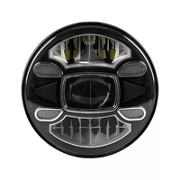 HYNBYZJ Phare LED rond de 7 pouces 60W à faisceau haut et bas IP68, phare modifié pour moto Harley