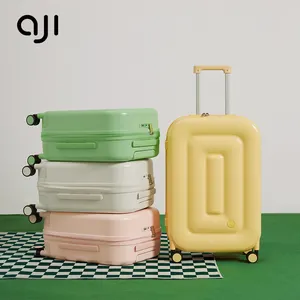 Aji Nieuwe Patent Aluminium Trolley Koffer Spinner Wielen Luxe Handbagage Reistas Vintage Koffers