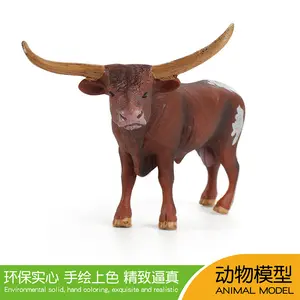 Miền Nam Texas longhorn Bull vẽ tay hành động giáo dục nhận thức cho trẻ em mô hình gia súc