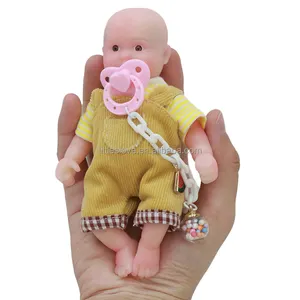 Lovely 6inch Mini Reborn Soft Silicone Baby Dolls Glow In The Dark Palm Reborn Baby Doll