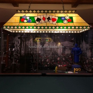 Lustre Tiffany 40'' pour table de billard, 6 lumières, en verre teinté, éclairage LED, commande tactile, blanc chaud 2700K, pour maison et hôtel - Product Image 6