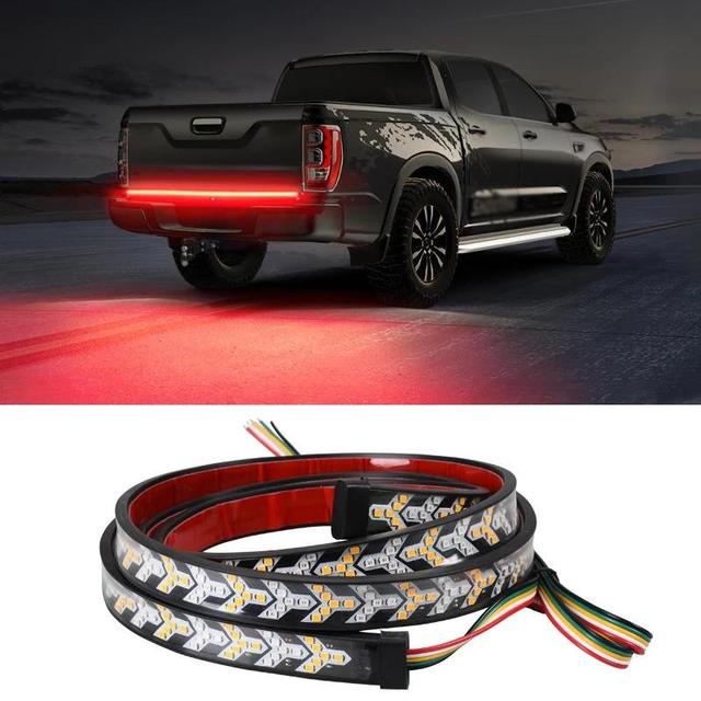 12V-24V 1m 1.2m 1.5m 2m 2.4m Car Brake Turn Flexible LED Dual Rear Flash Red Truck Signal Tail Running Lamp Strip Warning Lights