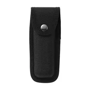 164*70毫米黑色折叠刀袋袋盒护套尼龙带环袋携带储物手电筒支架腰包工具