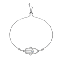 Dylam Non Ternir Nouvelle Arrivée S925 Ruban Creux Hamsa Main Bracelet Cubique Zircon Diamant Tennis Charmes Bracelets Femmes Bijoux
