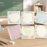 50 feuilles de blocs-notes autocollants Kawaii Puppy carrés, pour le bureau, l'école, la liste de choses à faire, le journal, les notes, matériel de bricolage