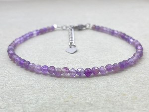 Pulsera de Amatista, Joyería Delicada con Piedras Preciosas, Cuentas Microfacetadas, Pulsera de Cristal, Joyería Minimalista, Pulsera con Piedras Preciosas Pequeñas - Product Image 3