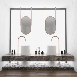 Miroir ovale Anti-buée de bonne qualité, miroir de Dressing monté au plafond de salle de bain