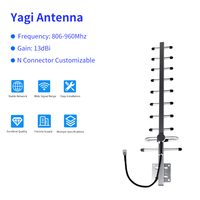 Antenne Yagi HYT HU-8888 à 9 éléments, 824-960 MHz, 13 dBi, gain élevé, connecteur N-Femelle, polarisation horizontale, fournie par l'usine