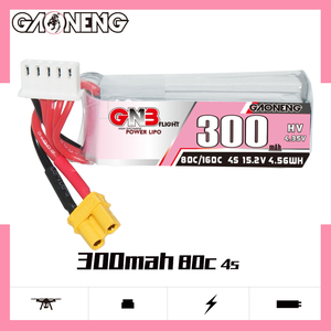 GNB GAONENG 4S 15.2V HV 300Mah Baterai 80C XT30 LiPo FPV Drone Quads UAV Model Udara DIY FPV - Product Image 2