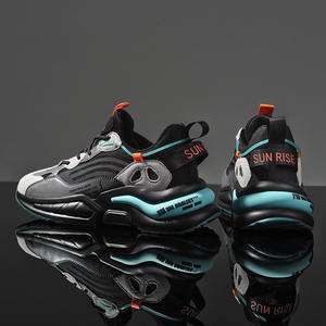 รองเท้าลำลองแฟชั่นผู้ชายใหม่พื้นรองเท้าตาข่ายแบบผูกเชือกพื้นรองเท้าหนาระบายอากาศมีฟลูออเรสเซนต์ด้านในเหมาะสำหรับใส่ได้หลายโอกาส - Product Image 4