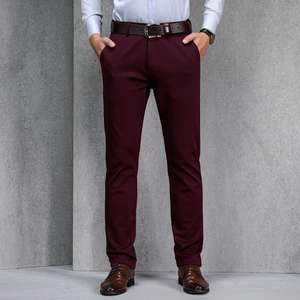 Pantalones de pierna recta de lavado elástico, pantalones formales de hombre de negocios, pantalones casuales para hombre - Product Image 4