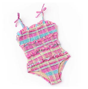 Venta al por mayor de fábrica de alta calidad Hawaiian Soft Girl's UPF 50 + Rash Guard Set Tides Girls Traje de baño de una pieza de manga larga - Product Image 4