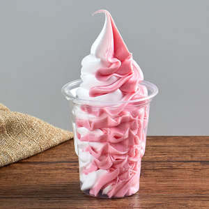 Modèle de crème glacée Sundae factice pour vitrine, dégradé bicolore, saveurs matcha et fraise - Product Image 6