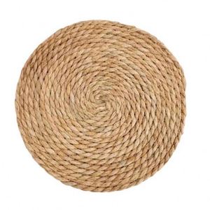 Sets de table tissés en rotin, sous-plats en jonc de mer, sets de table ronds en rotin, assiettes de présentation rondes en rotin - Product Image 5