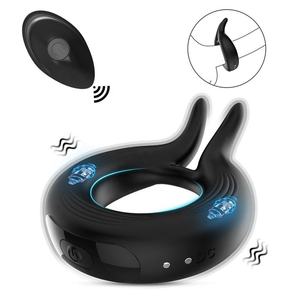 Anneau de pénis sans fil pour <span class=keywords><strong>couple</strong></span>, jouet sexuel vibrant puissant, anneau de pénis à télécommande, jouet sexuel oreilles de lapin, anneaux de pénis, jouets sexuels pour hommes gays - Product Image 6