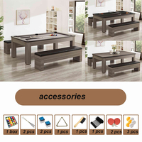 Table de billard multifonctionnelle 3 en 1 en MDF de 7 pieds avec bancs, à prix abordable