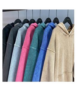 HEALY Customized <b>Men's</b> Oversized Boxy <b>Pullover</b> Hoodie Vintage Heavyweight Washed 100% Cotton Sweatshirt Streetwear Style - Product Image 4