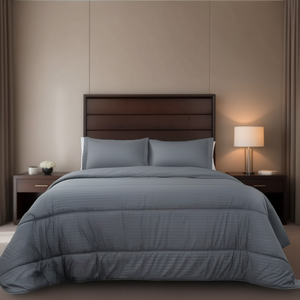 Juego de Edredón Acolchado King Size Carla Depot Hb, 280 cm x 230 cm, Microfibra a Rayas, Ropa de Cama de Hotel - Product Image 2