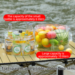 Multifunctional Portable Transparent <strong>Collapsible</strong> Wash <strong>Basin</strong> Folding Dish Box Basket for Dishing Fruit Camping Hiking <strong>with</strong> <strong>Handle</strong> - Product Image 2