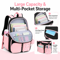 Ensemble de sac à dos scolaire personnalisé 3 pièces avec sac à lunch, trousse à crayons, grande capacité, multi-poches, résistant à l'eau, pour filles