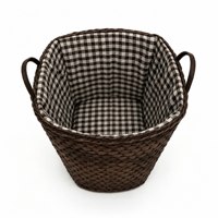 Panier de rangement en rotin tressé en plastique PP avec poignées, écologique, multi-usages, pour l'organisation de la maison, salon, salle de bain
